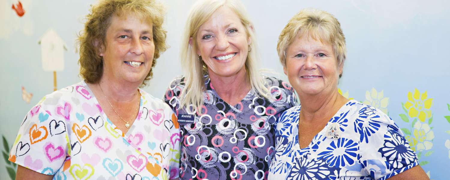 Three female staff members 